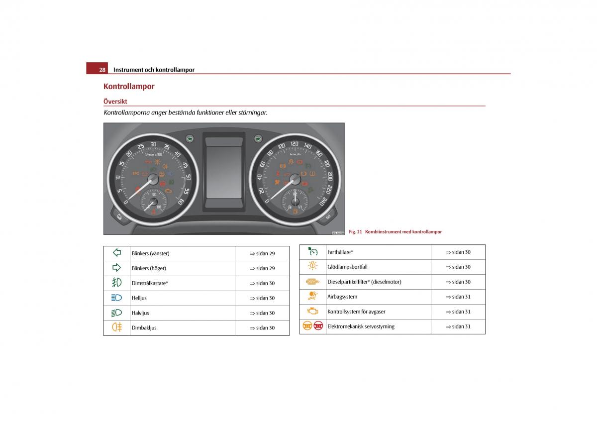 Skoda Yeti instruktionsbok / page 29