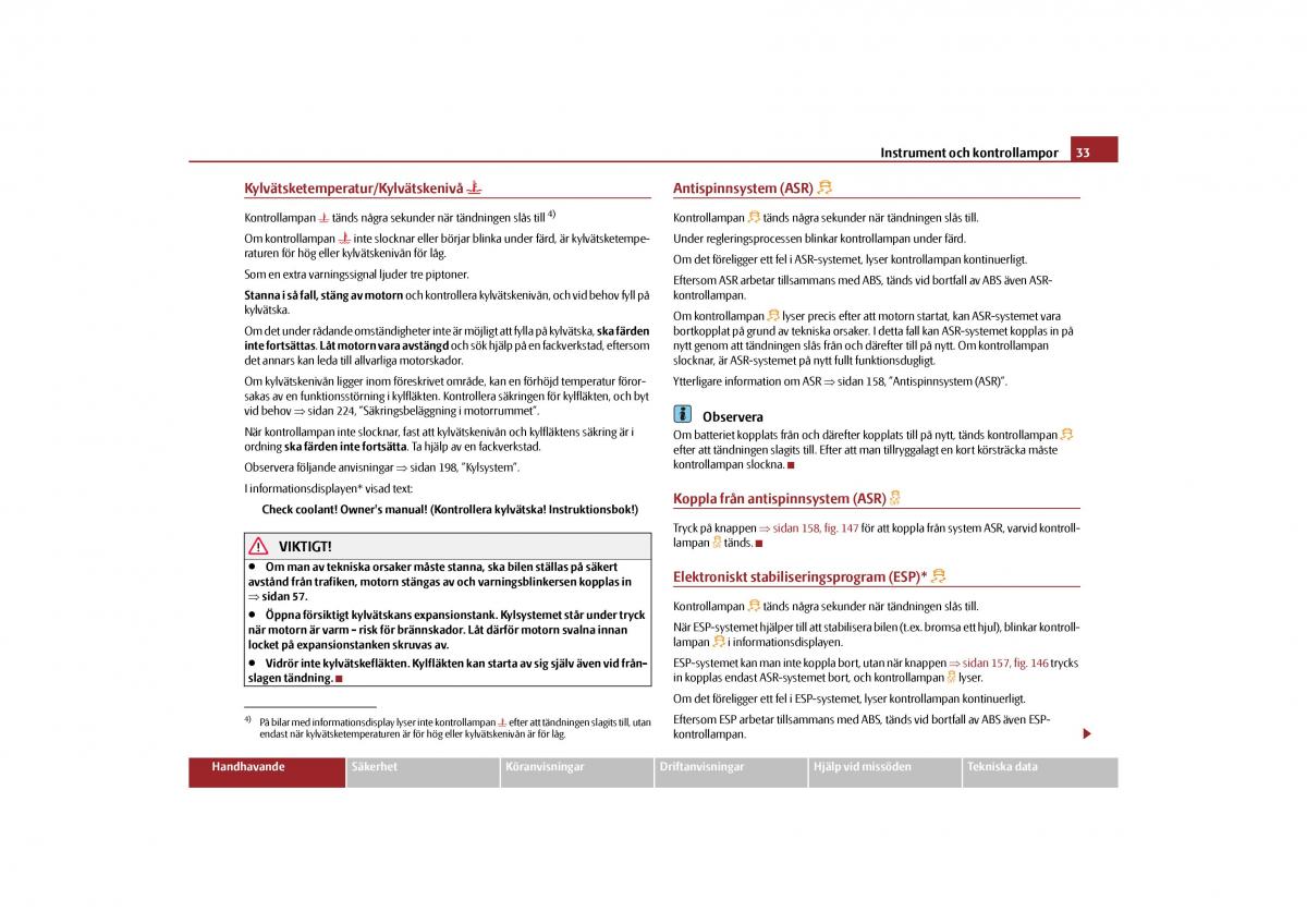 Skoda Yeti instruktionsbok / page 34