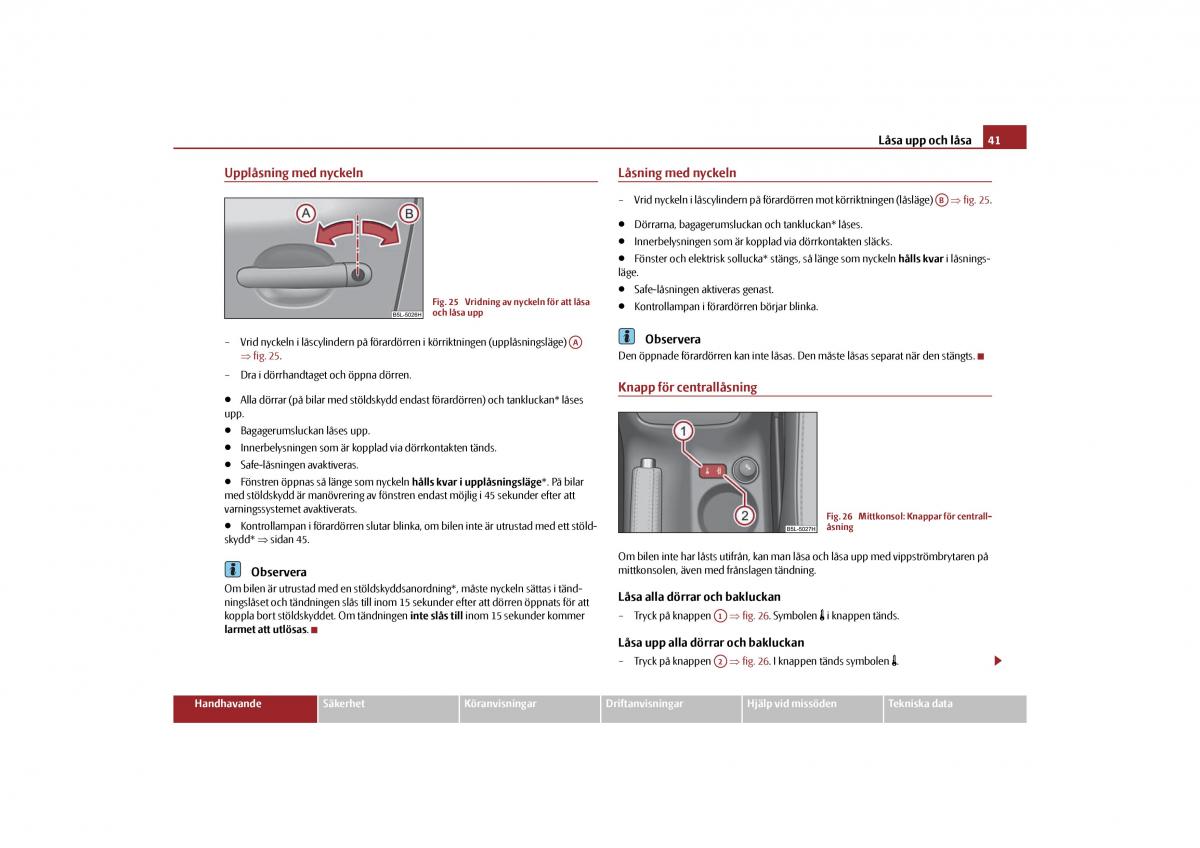 Skoda Yeti instruktionsbok / page 42