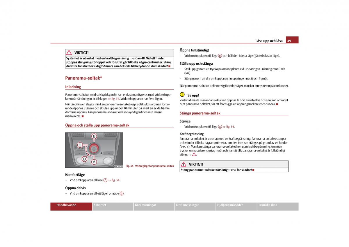 Skoda Yeti instruktionsbok / page 50