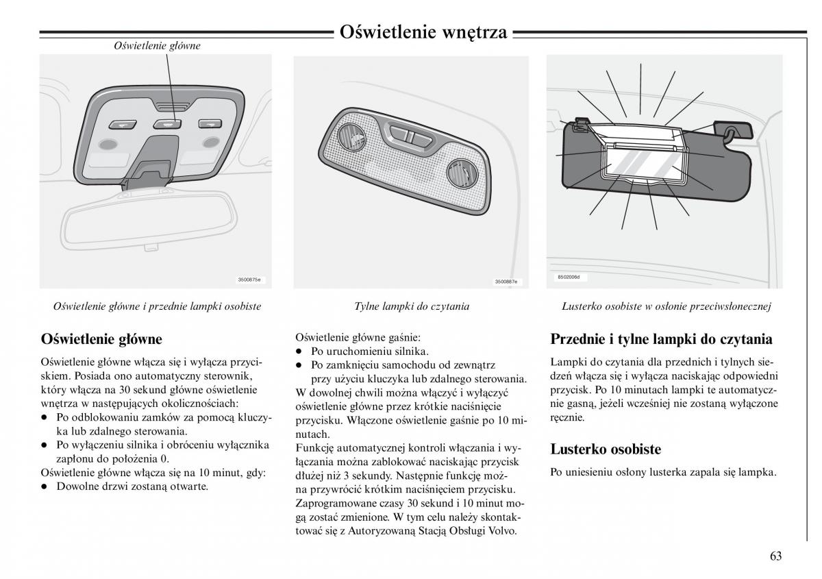 Volvo S80 I 1 instrukcja obslugi / page 65