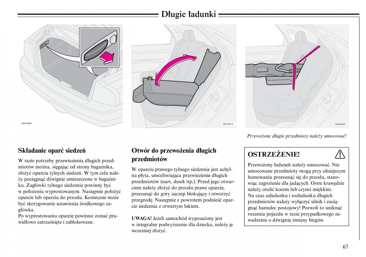 Volvo S80 I 1 instrukcja obslugi / page 69