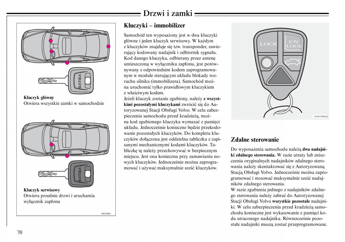 Volvo S80 I 1 instrukcja obslugi / page 72