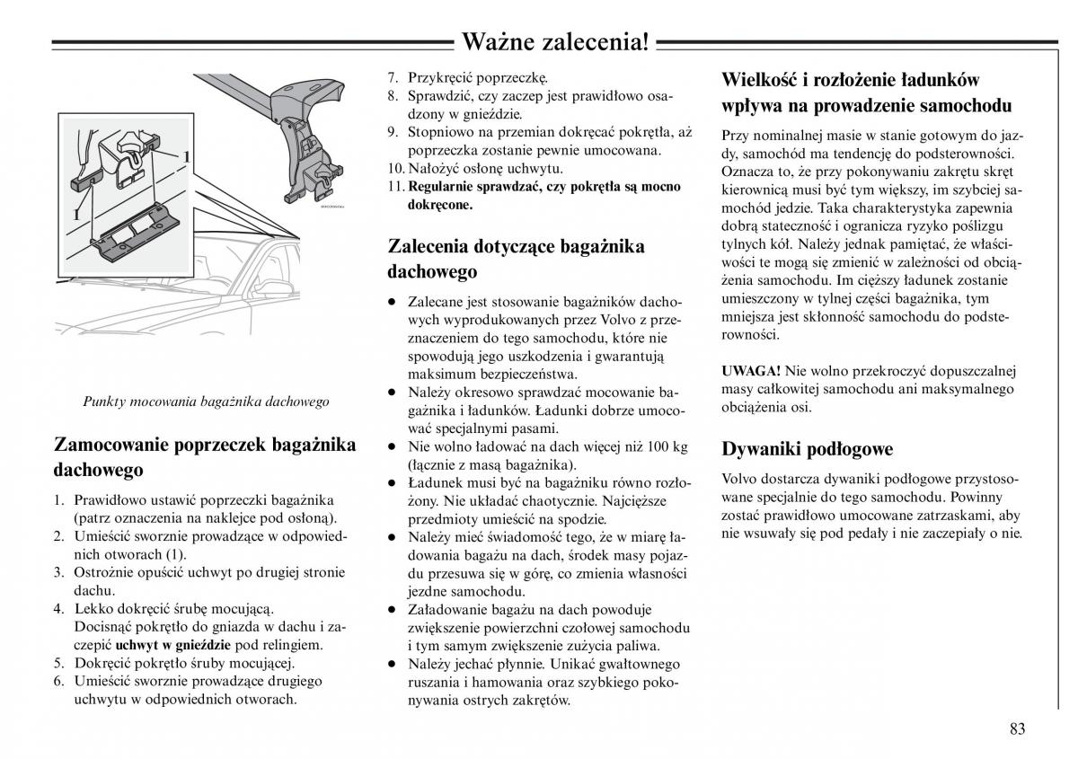 Volvo S80 I 1 instrukcja obslugi / page 85