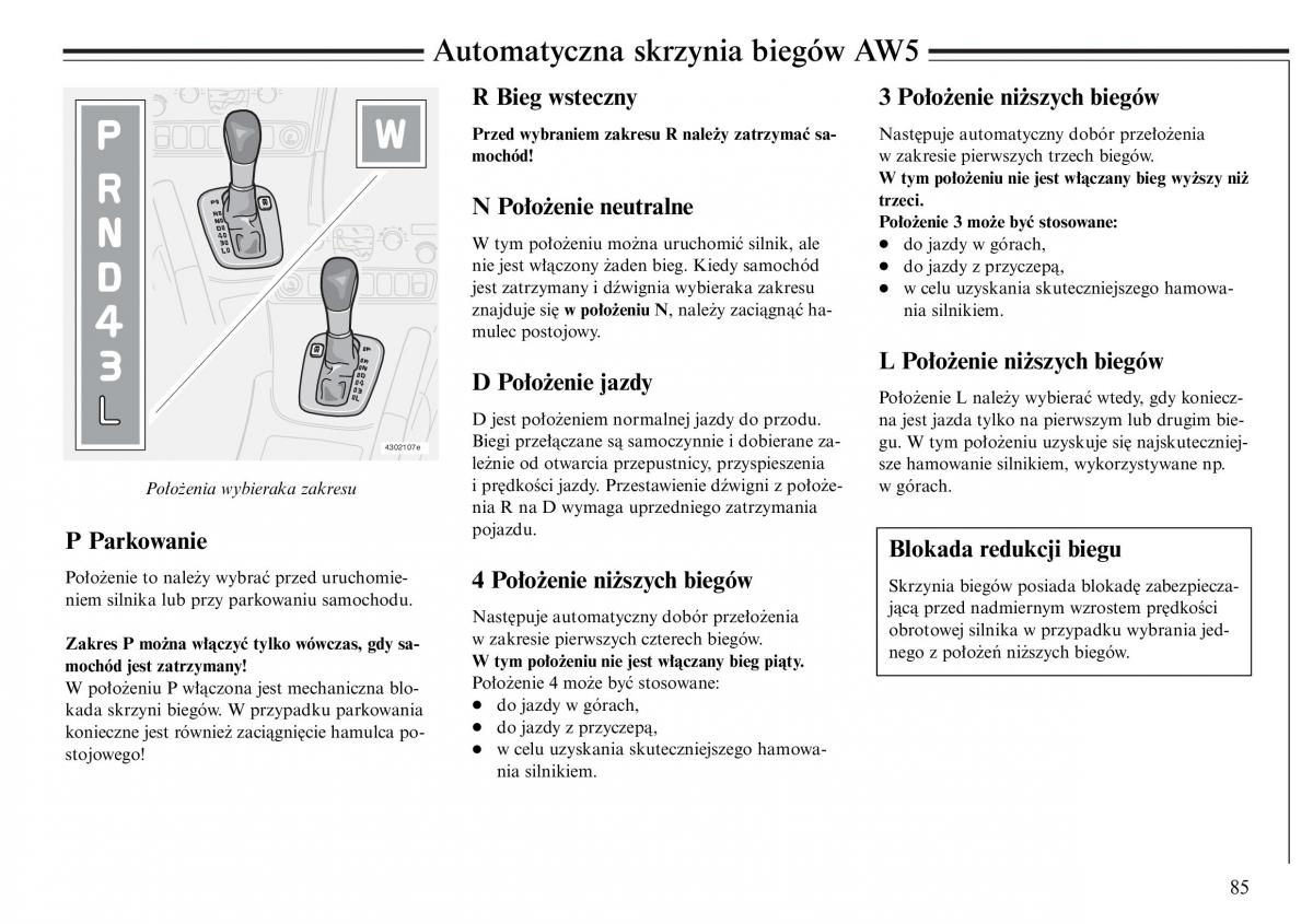 Volvo S80 I 1 instrukcja obslugi / page 87