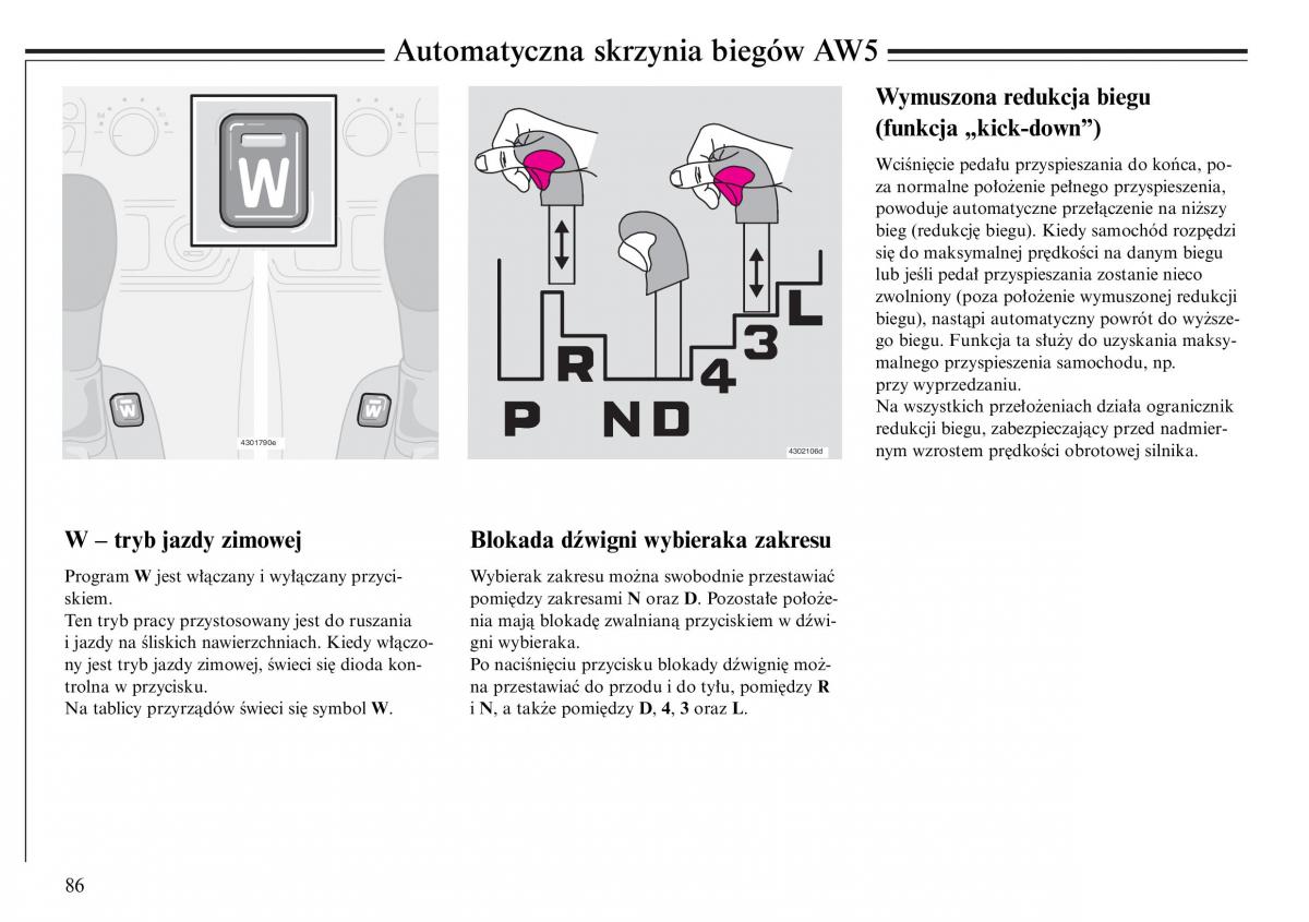 Volvo S80 I 1 instrukcja obslugi / page 88