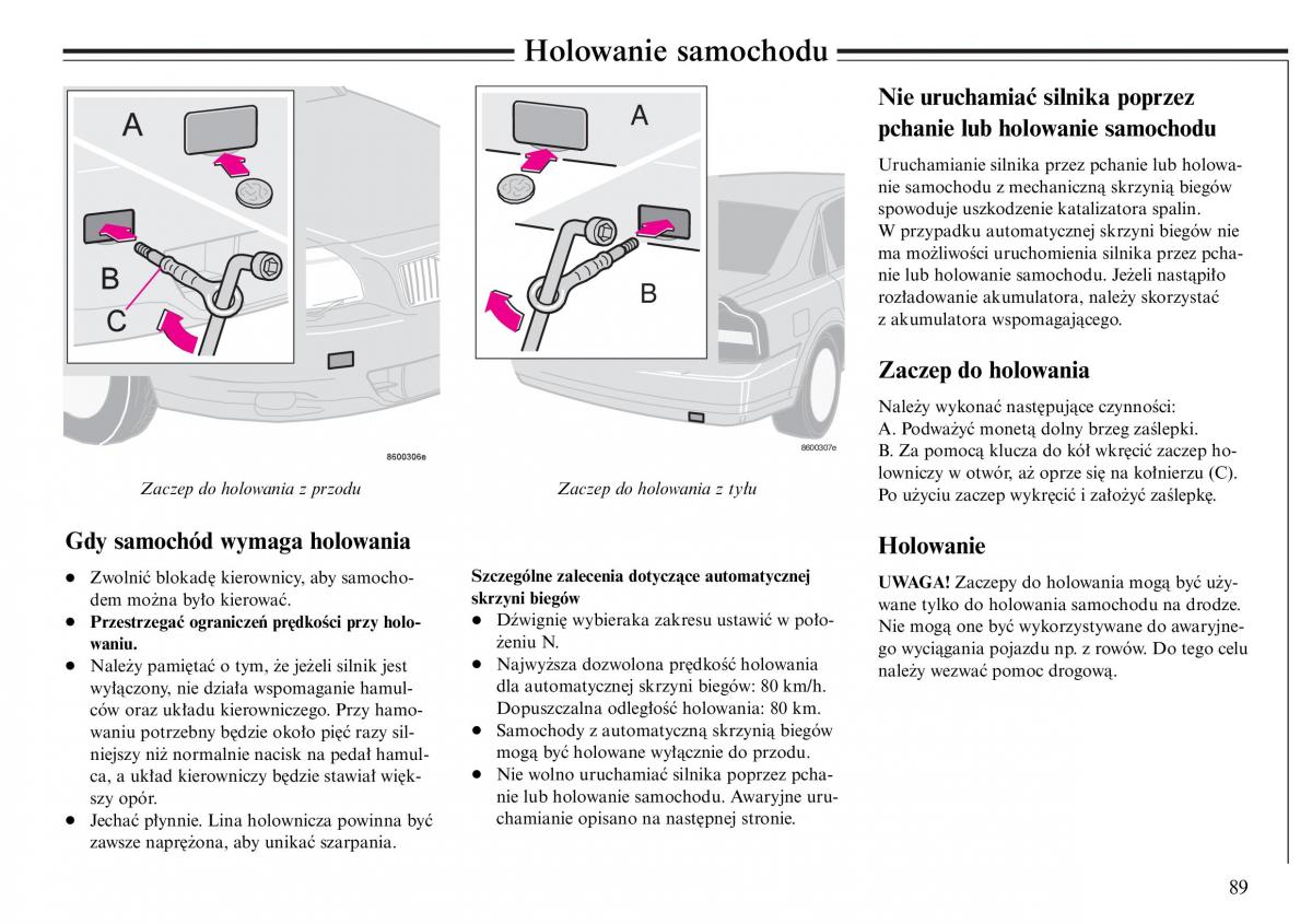 Volvo S80 I 1 instrukcja obslugi / page 91