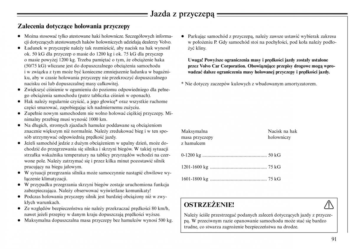 Volvo S80 I 1 instrukcja obslugi / page 93