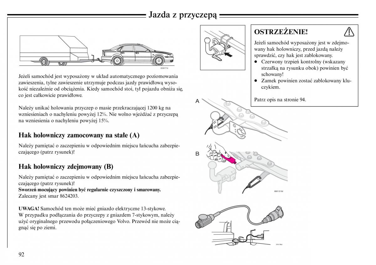 Volvo S80 I 1 instrukcja obslugi / page 94