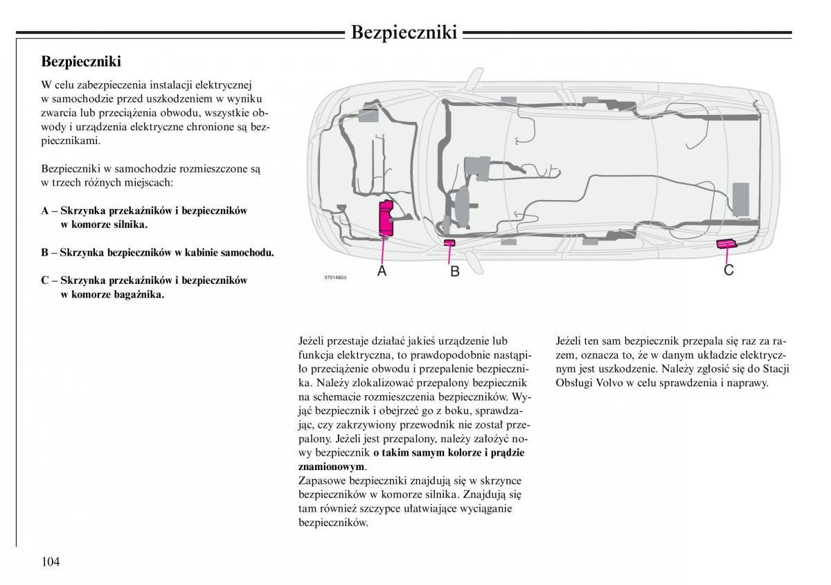 Volvo S80 I 1 instrukcja obslugi / page 106