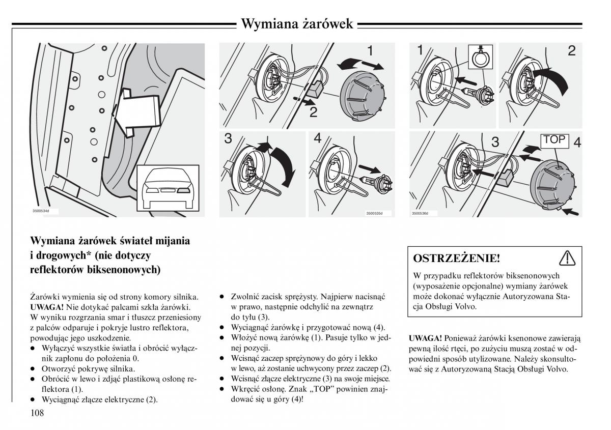 Volvo S80 I 1 instrukcja obslugi / page 110