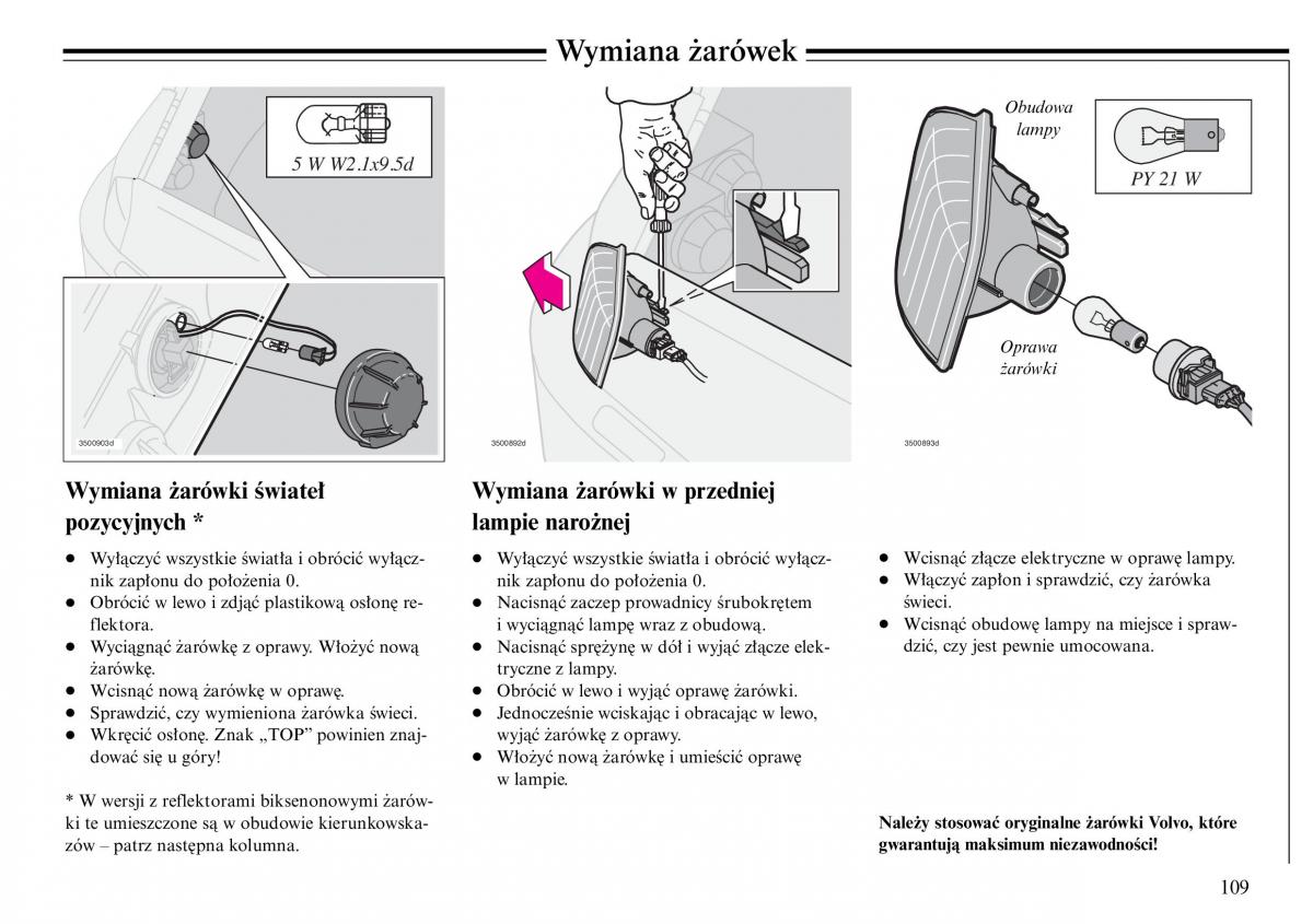 Volvo S80 I 1 instrukcja obslugi / page 111