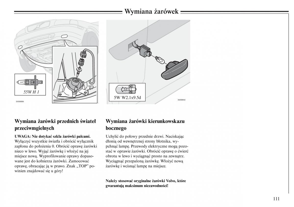 Volvo S80 I 1 instrukcja obslugi / page 113