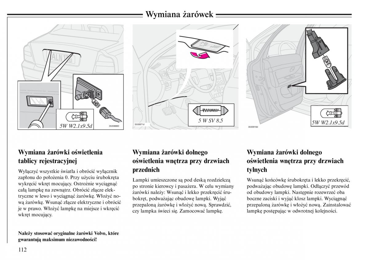 Volvo S80 I 1 instrukcja obslugi / page 114