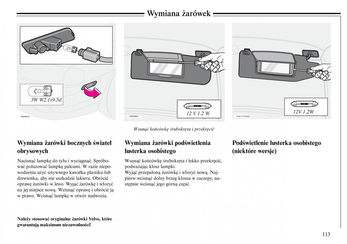 Volvo S80 I 1 instrukcja obslugi / page 115