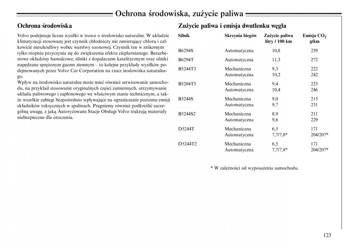 Volvo S80 I 1 instrukcja obslugi / page 125