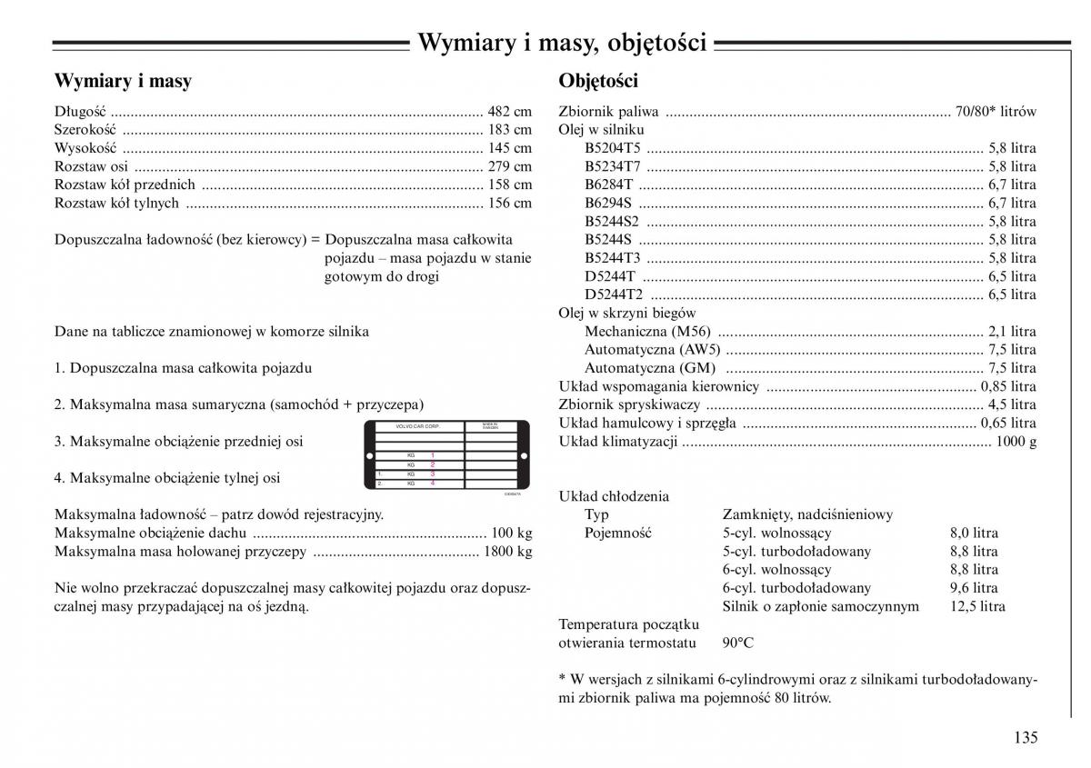 Volvo S80 I 1 instrukcja obslugi / page 137