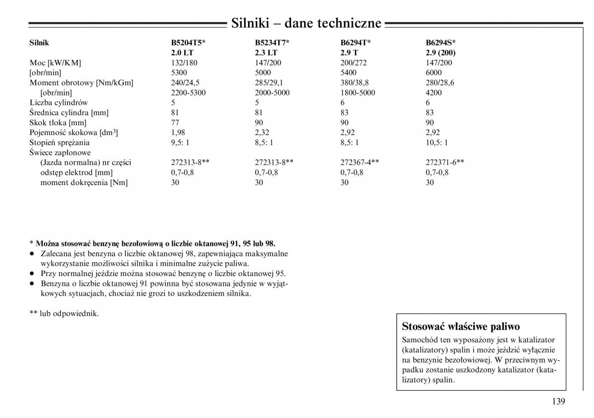 Volvo S80 I 1 instrukcja obslugi / page 141