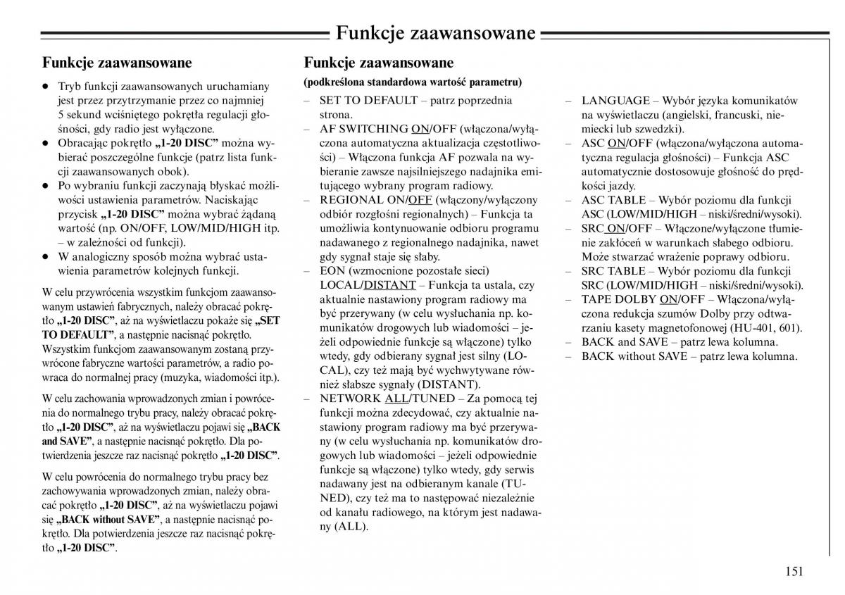 Volvo S80 I 1 instrukcja obslugi / page 153