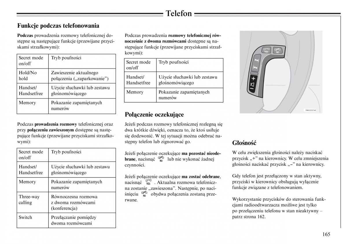 Volvo S80 I 1 instrukcja obslugi / page 167