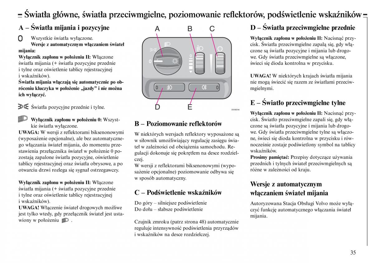 Volvo S80 I 1 instrukcja obslugi / page 37