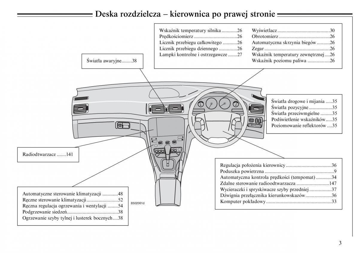 Volvo S80 I 1 instrukcja obslugi / page 5