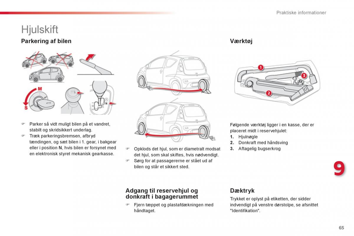 Citroen C1 I 1 Bilens instruktionsbog / page 67