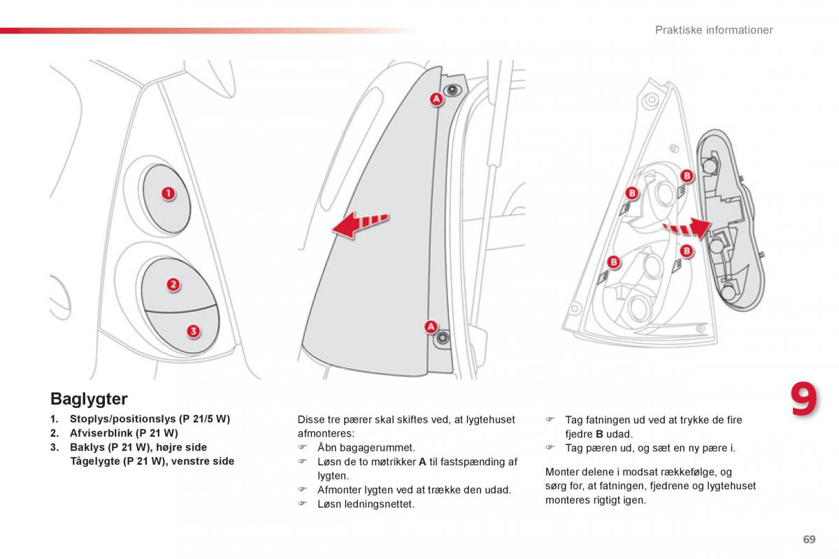 Citroen C1 I 1 Bilens instruktionsbog / page 71