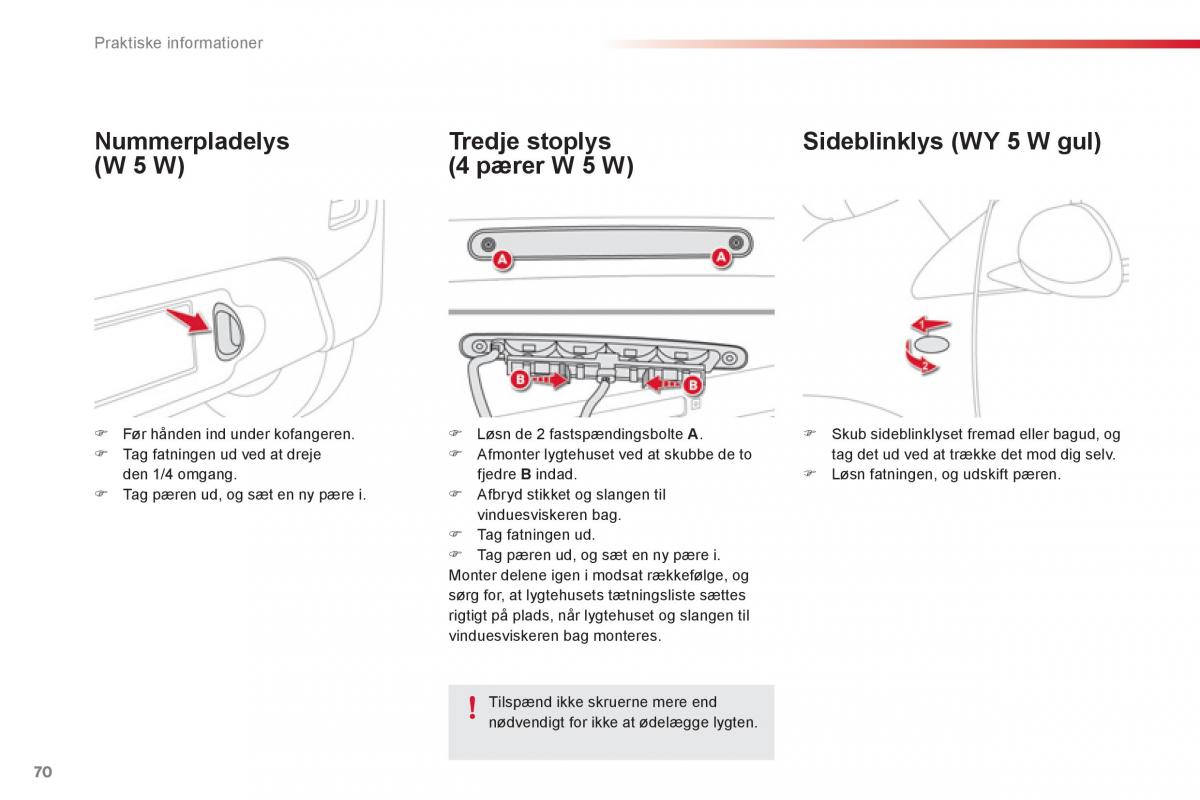 Citroen C1 I 1 Bilens instruktionsbog / page 72