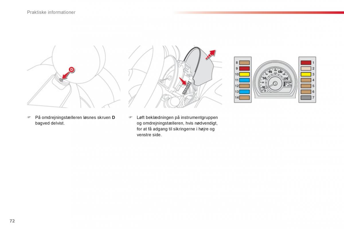 Citroen C1 I 1 Bilens instruktionsbog / page 74