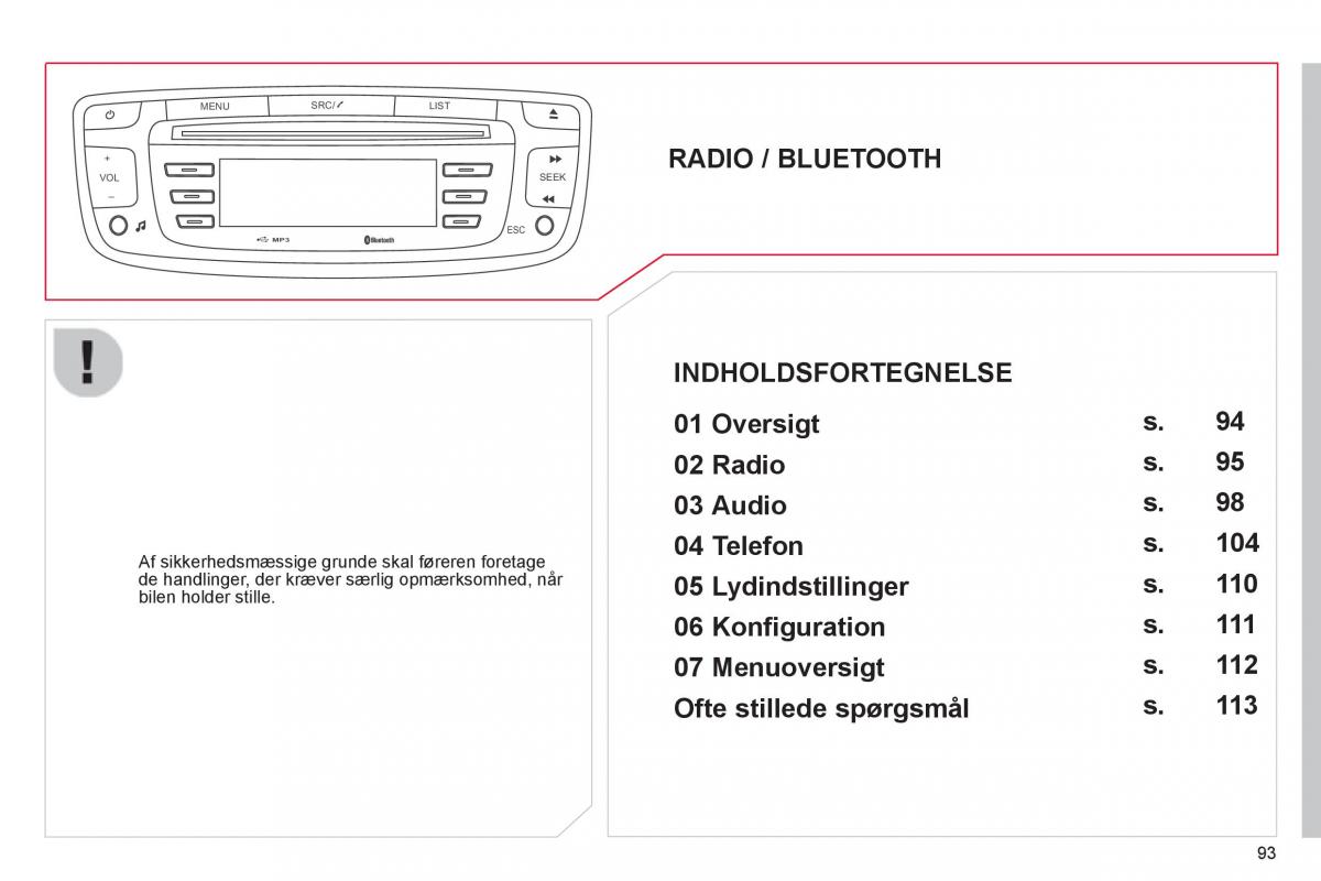 Citroen C1 I 1 Bilens instruktionsbog / page 95