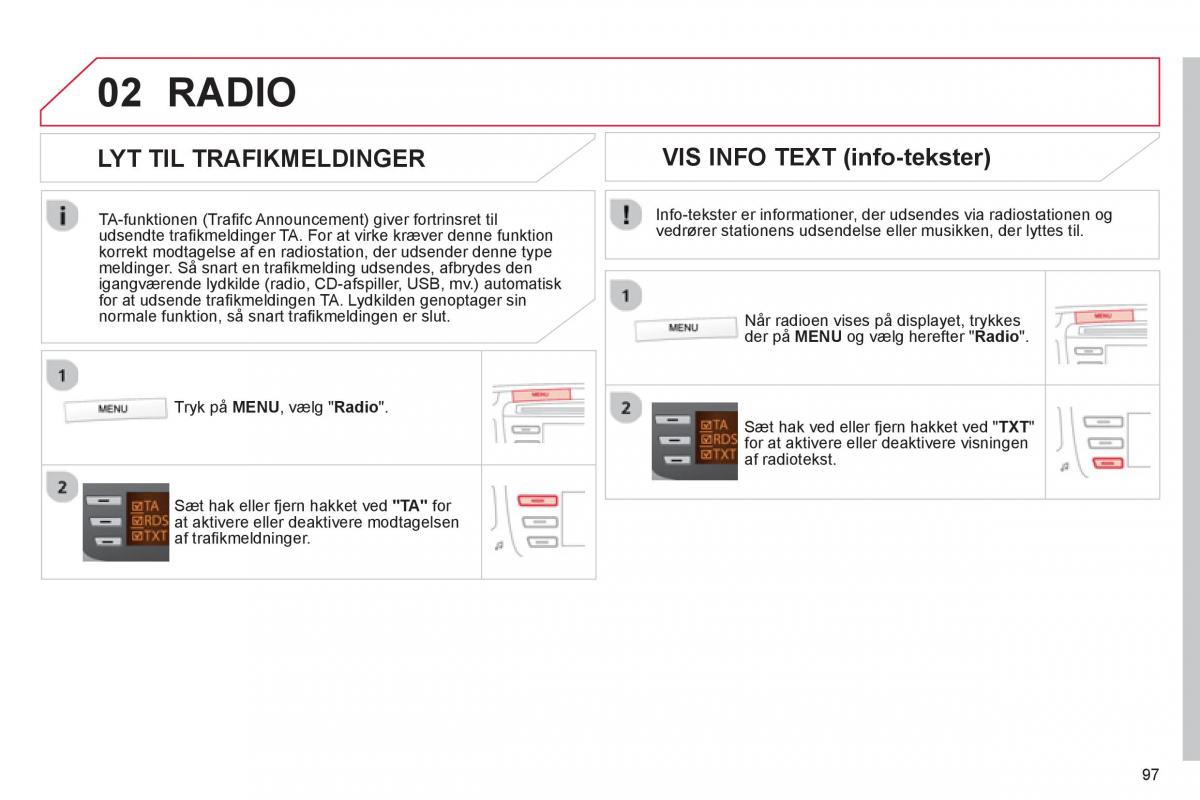 Citroen C1 I 1 Bilens instruktionsbog / page 99