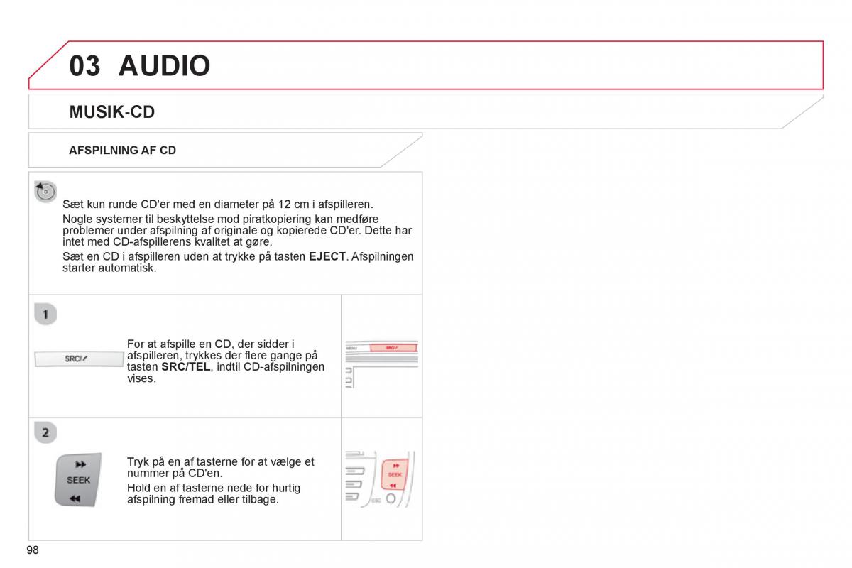 Citroen C1 I 1 Bilens instruktionsbog / page 100