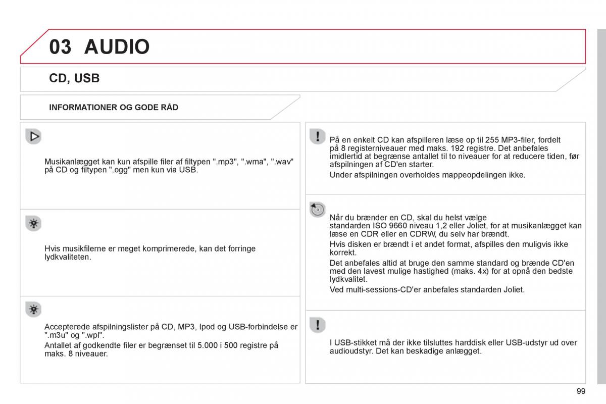 Citroen C1 I 1 Bilens instruktionsbog / page 101