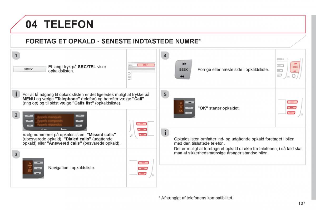 Citroen C1 I 1 Bilens instruktionsbog / page 109