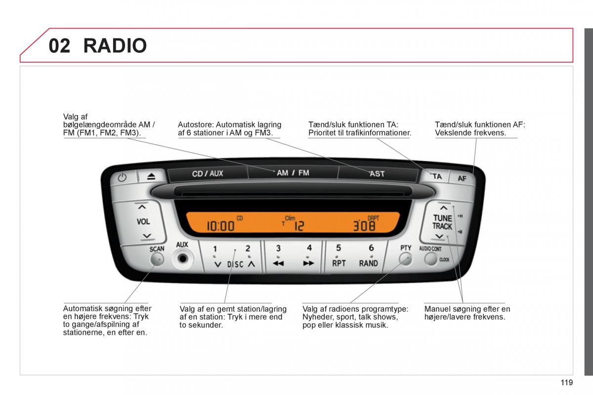 Citroen C1 I 1 Bilens instruktionsbog / page 121