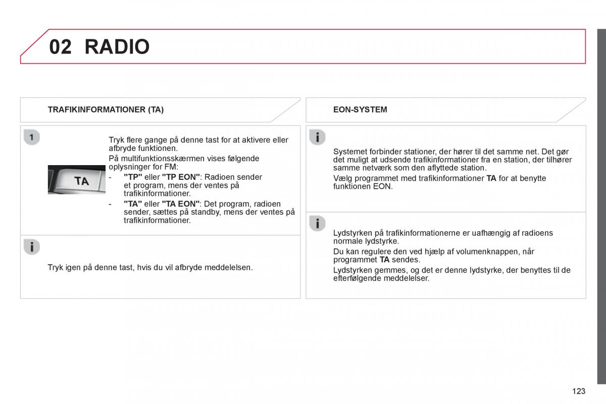 Citroen C1 I 1 Bilens instruktionsbog / page 125