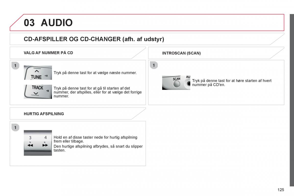 Citroen C1 I 1 Bilens instruktionsbog / page 127