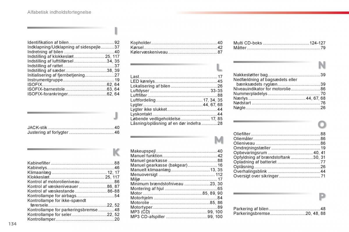 Citroen C1 I 1 Bilens instruktionsbog / page 136