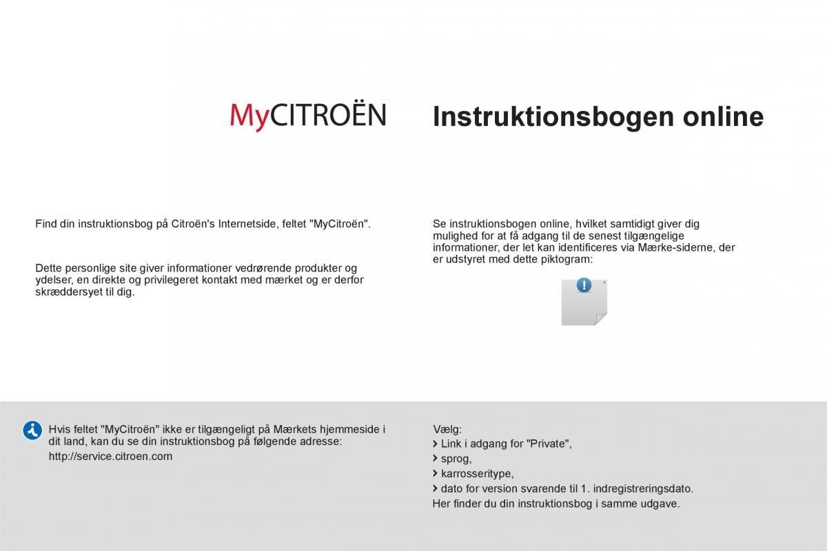 Citroen C1 I 1 Bilens instruktionsbog / page 2