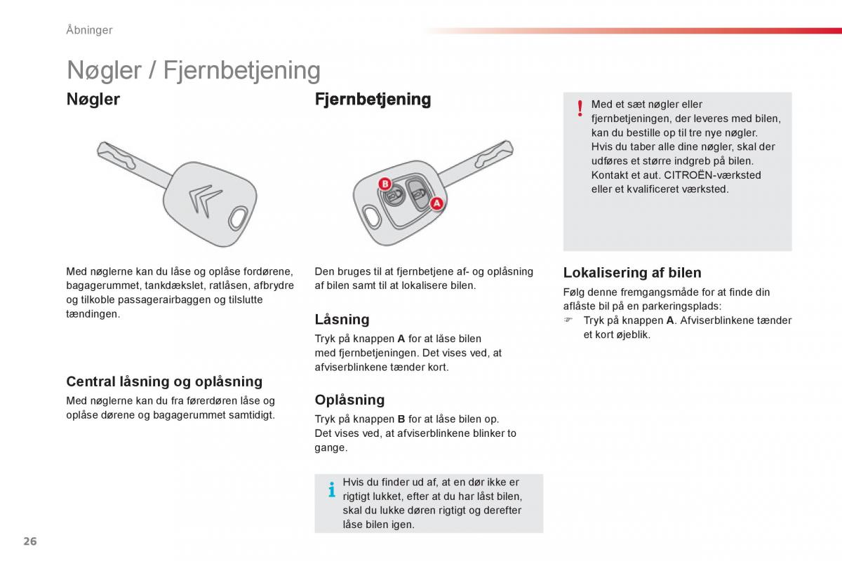 Citroen C1 I 1 Bilens instruktionsbog / page 28