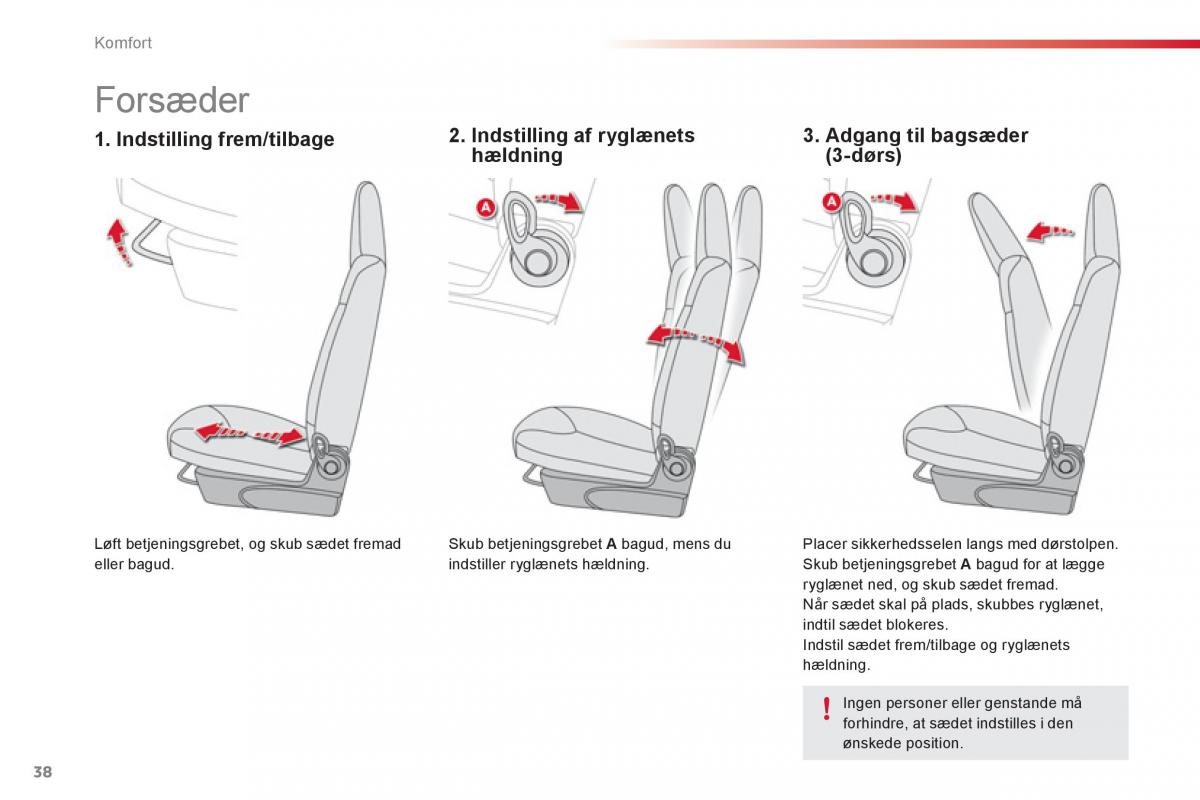 Citroen C1 I 1 Bilens instruktionsbog / page 40