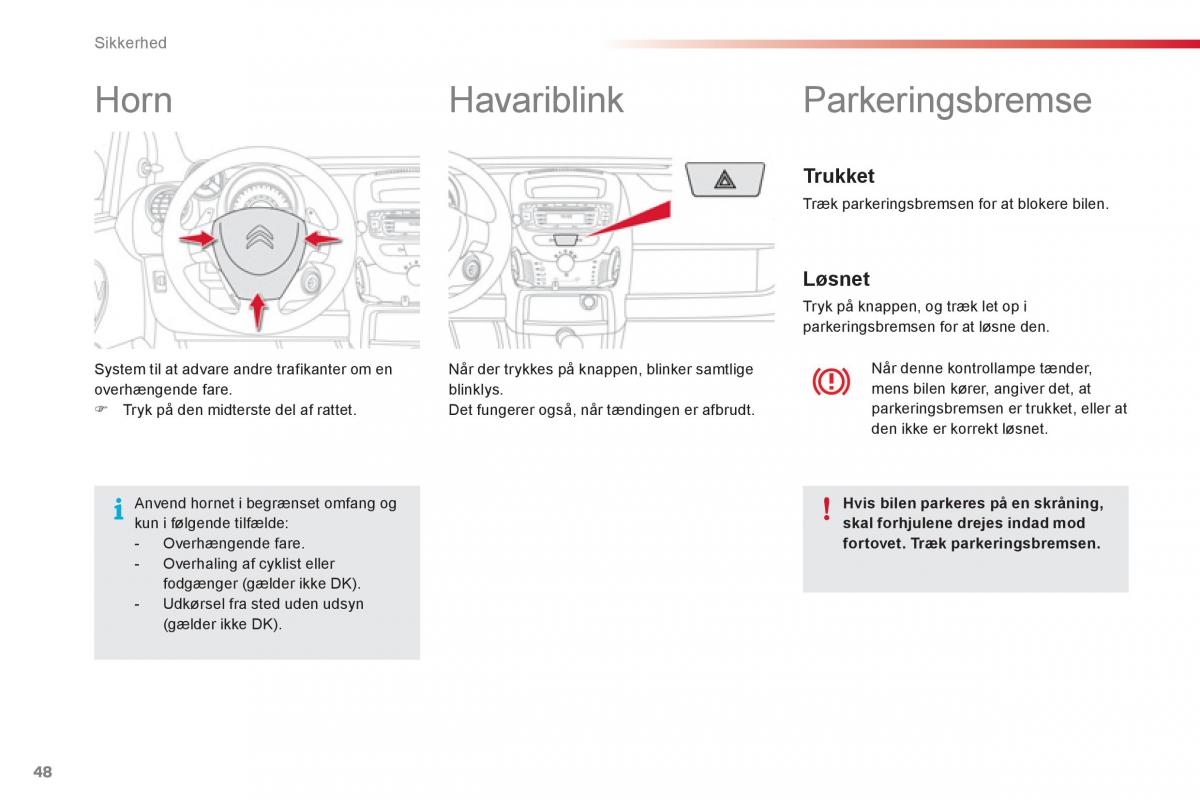 Citroen C1 I 1 Bilens instruktionsbog / page 50