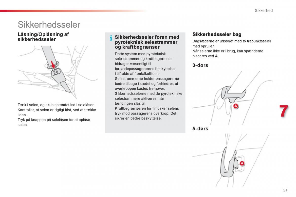 Citroen C1 I 1 Bilens instruktionsbog / page 53