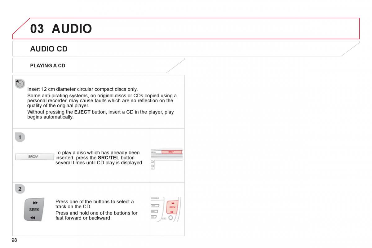 Citroen C1 I 1 owners manual / page 100