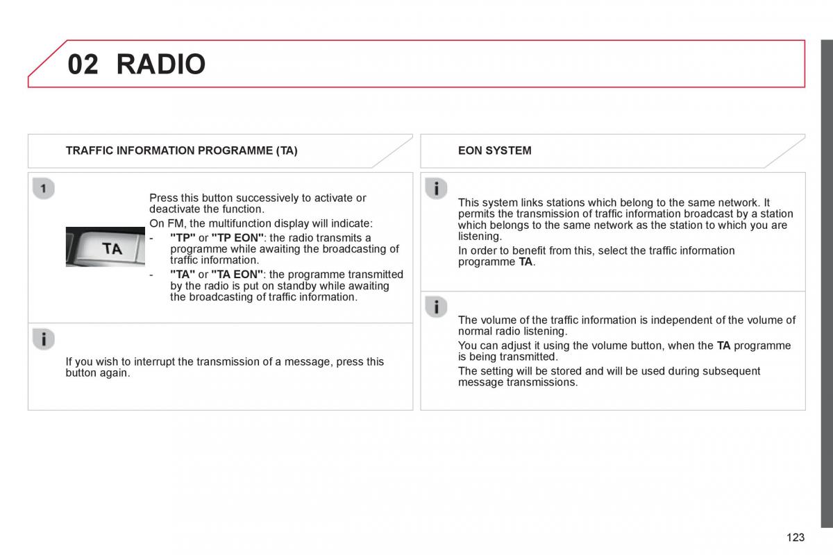 Citroen C1 I 1 owners manual / page 125