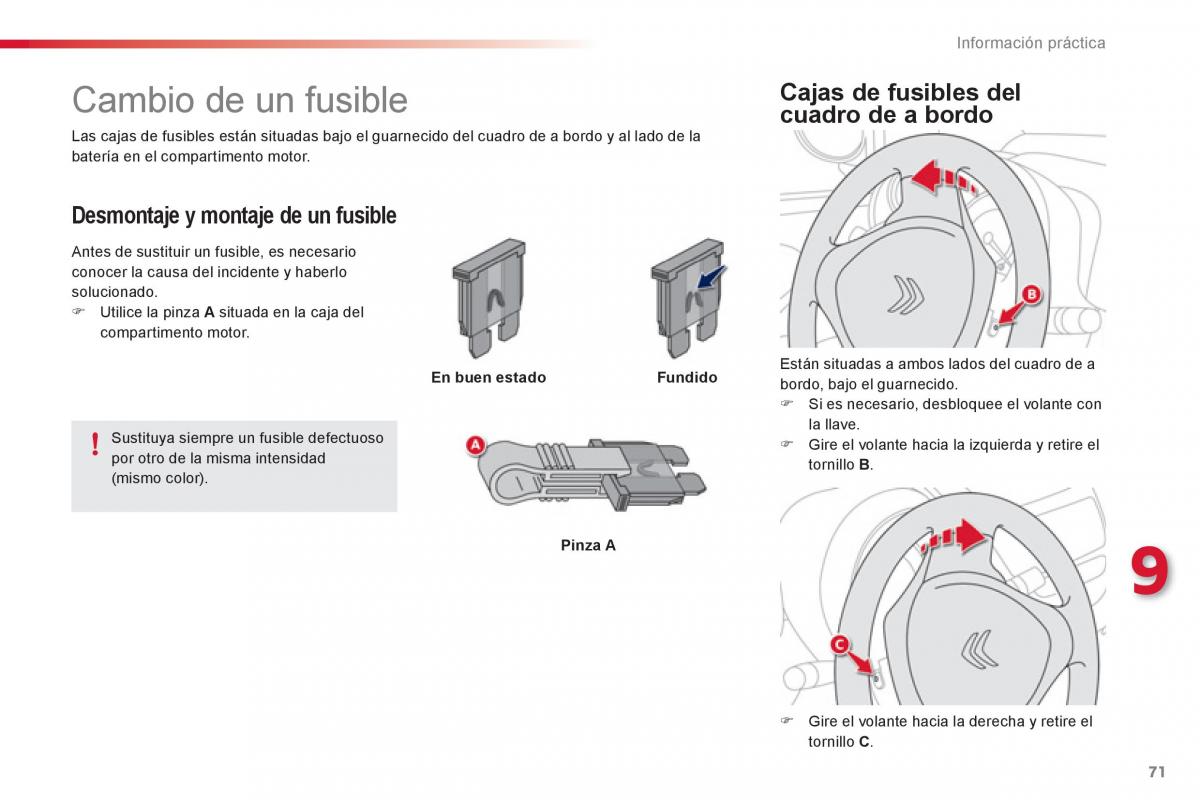 Citroen C1 I 1 manual del propietario / page 73