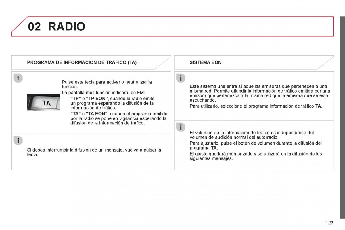 Citroen C1 I 1 manual del propietario / page 125