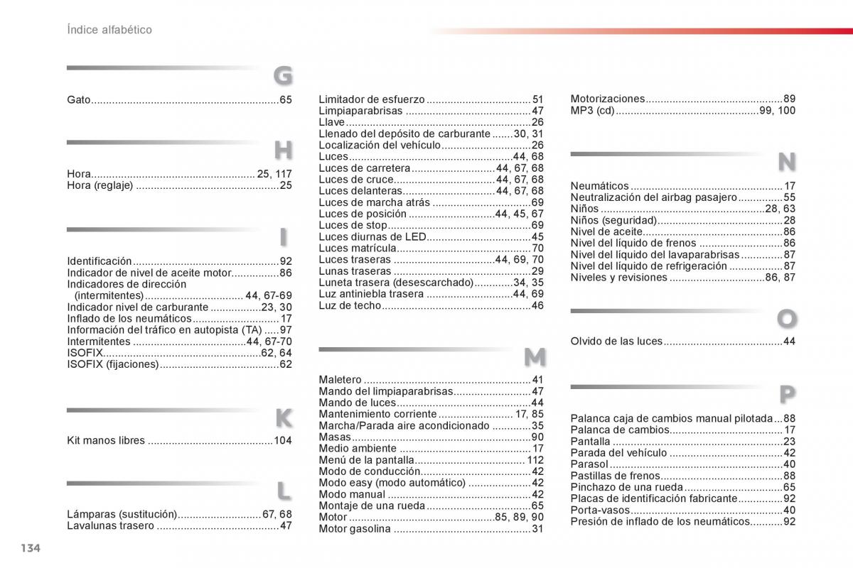 Citroen C1 I 1 manual del propietario / page 136