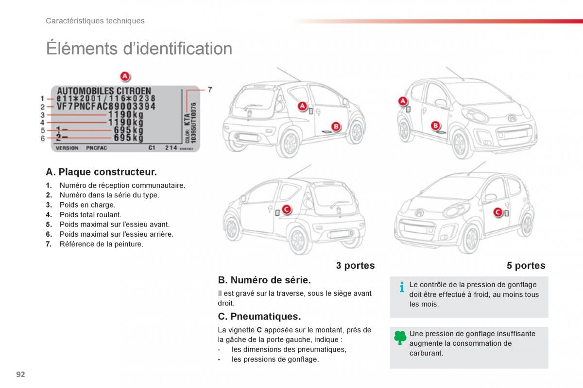 Citroen C1 I 1 manuel du proprietaire / page 94